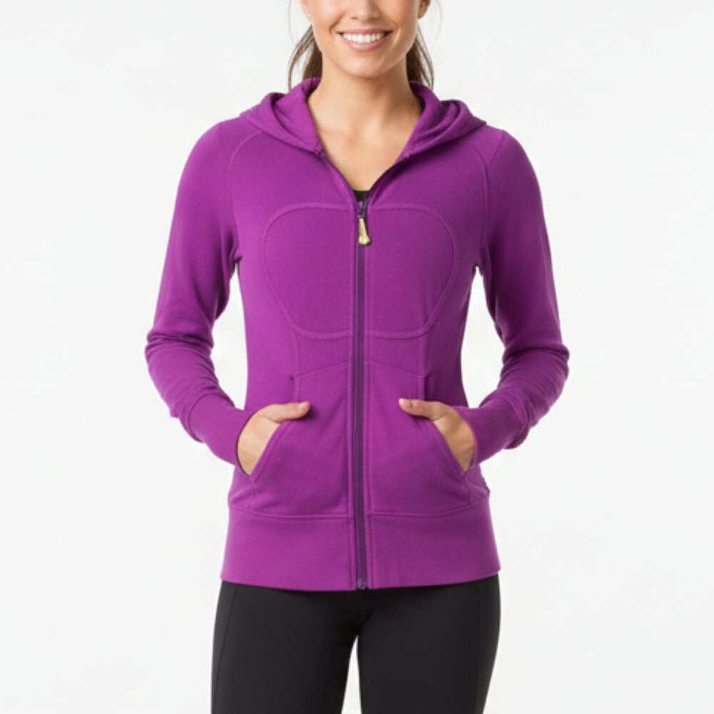 Lululemon Vintage Scuba Full Zip up Hoodie Stretch French Terry Vibrant Purple 4